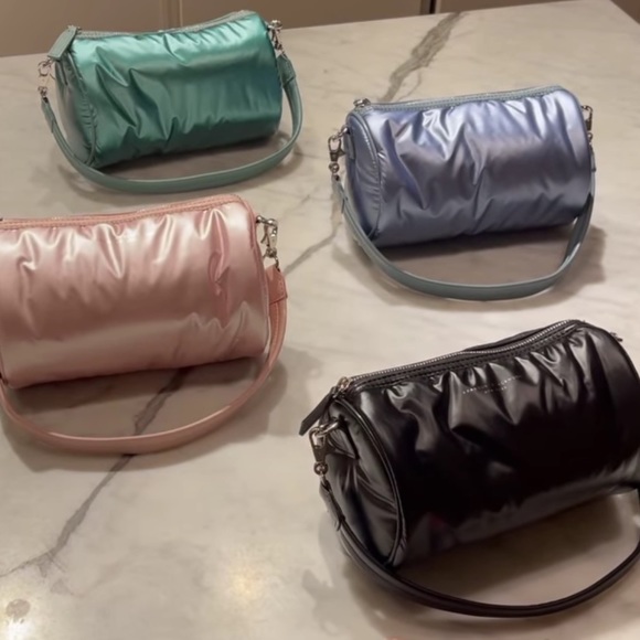 Brandon Blackwood Handbags - Blue Bianca Puffer Bag by Brandon Blackwood